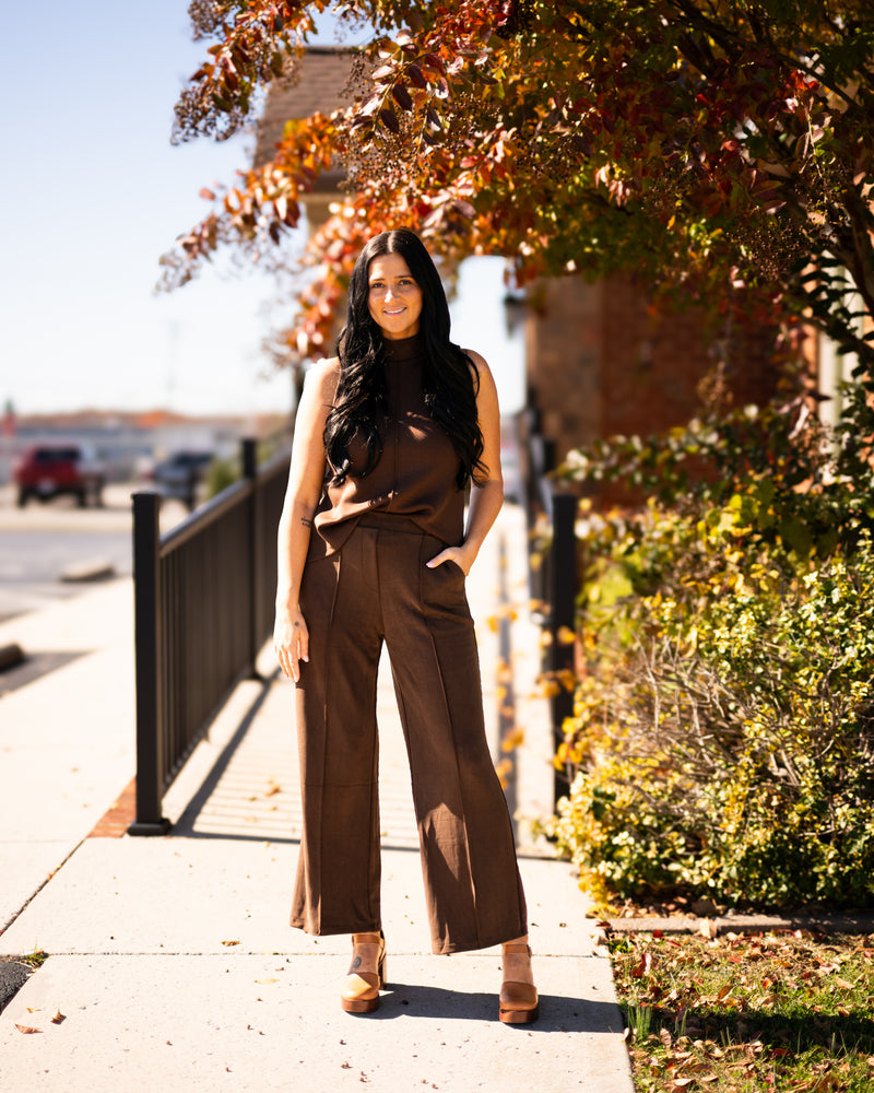 Modal Pintuck Elastic Waist Pants