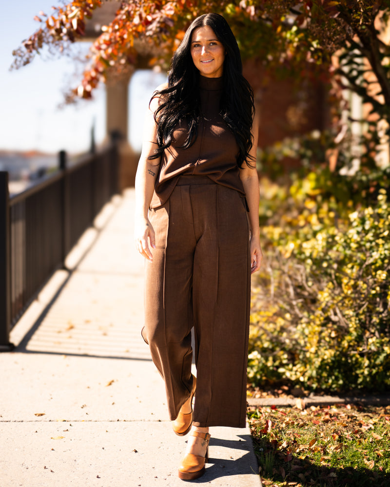 Modal Pintuck Elastic Waist Pants