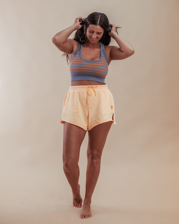 Free People Go To Stripe Bra in Blue Ash Combo