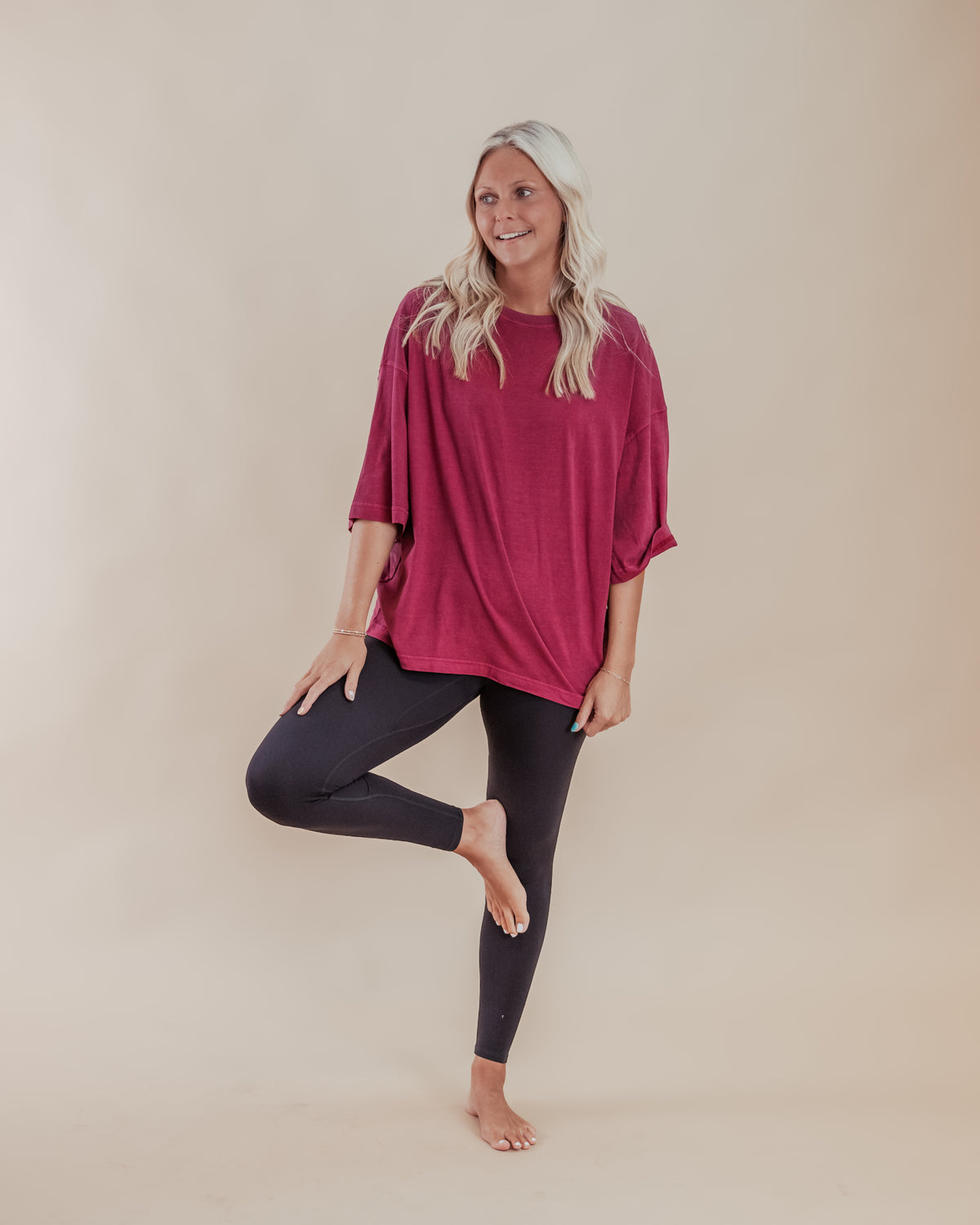 Free People The Perfect Oversized Tee in Glass Roses