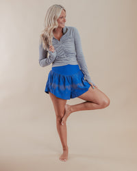 Free People Tempo Half Zip in Heather Grey