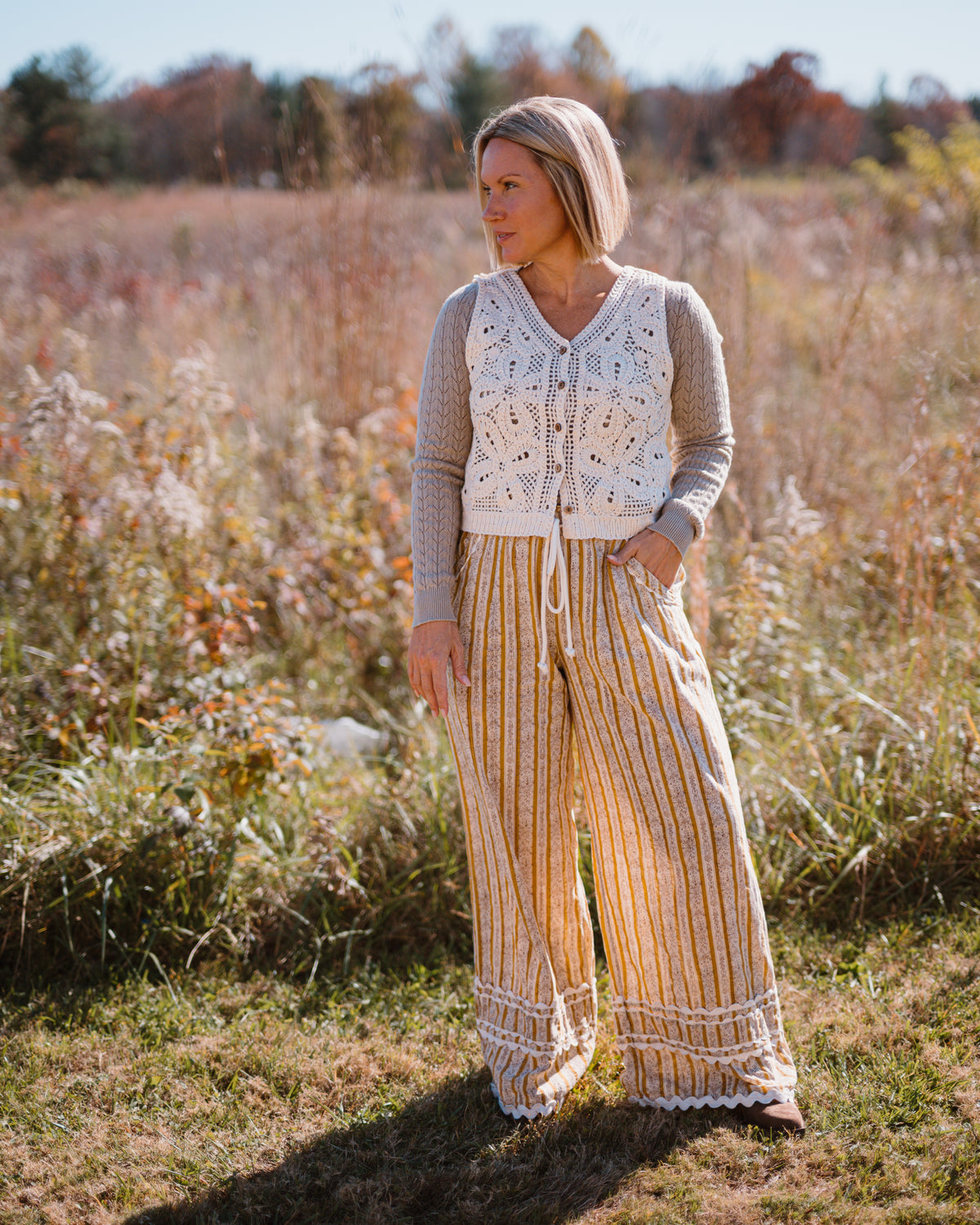 Wynona Patterned Wide Leg Pant