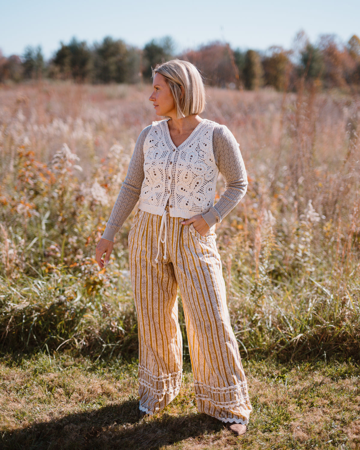 Wynona Patterned Wide Leg Pant