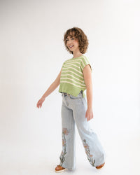 Driftwood Penelope X Faded Roses Wide Leg Jeans