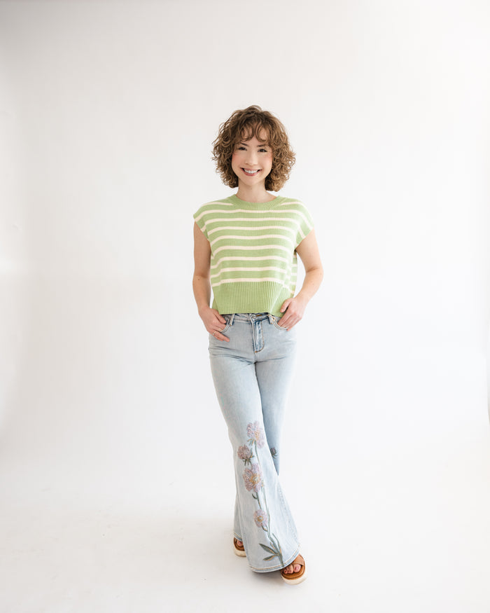 Fresh Start Stripe Sweater Top