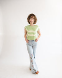 Driftwood Penelope X Faded Roses Wide Leg Jeans