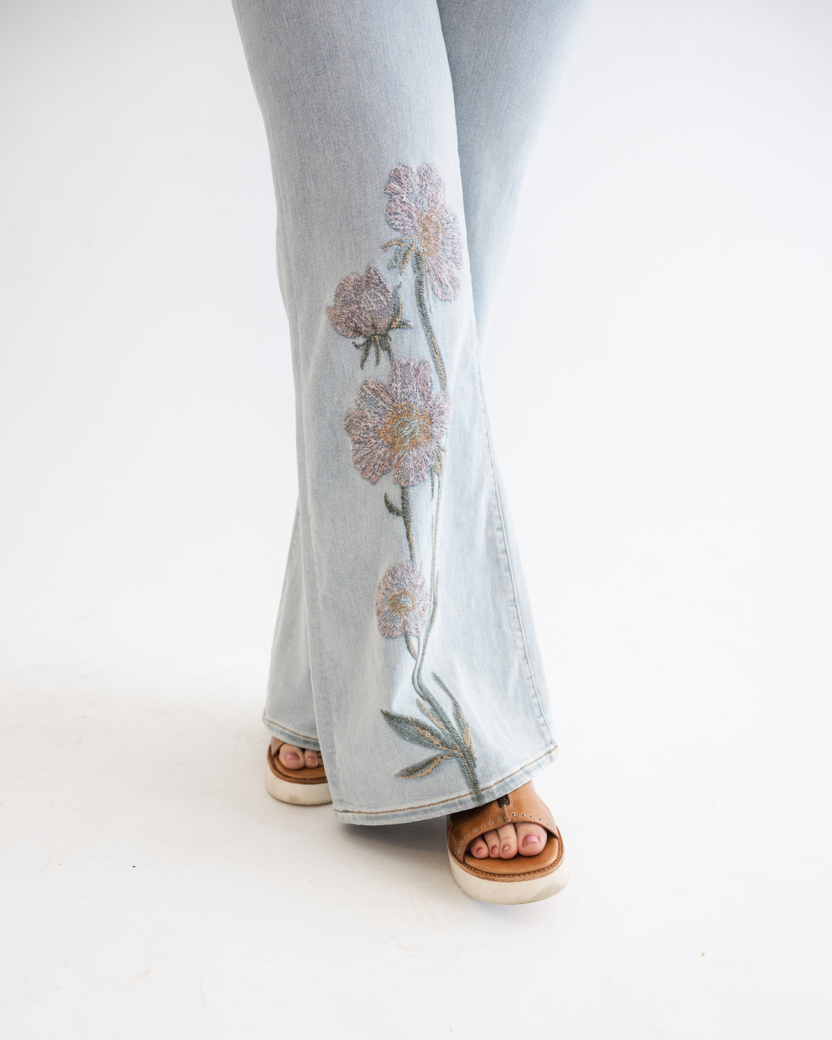 Driftwood Penelope X Faded Roses Wide Leg Jeans