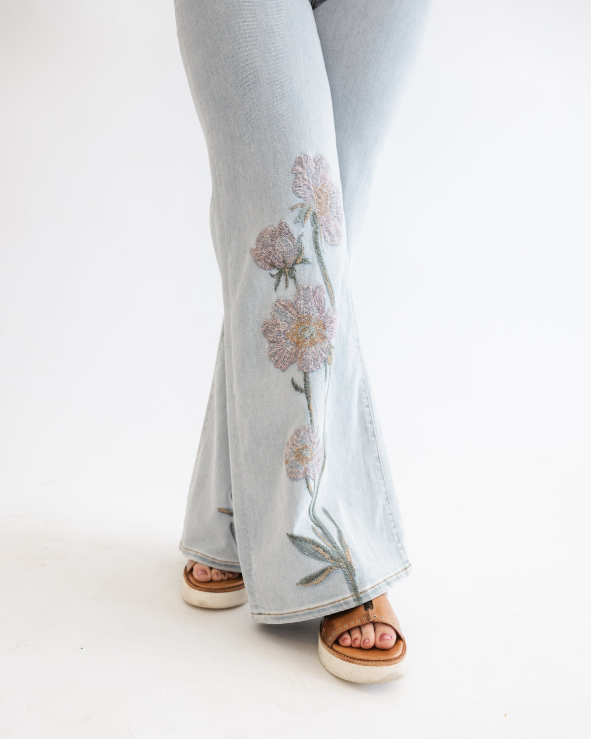 Driftwood Penelope X Faded Roses Wide Leg Jeans