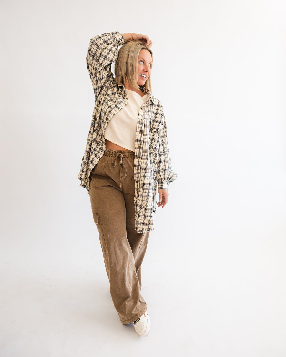 Times Changed Distressed Plaid