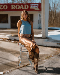 Red Lip Reckless Satin Skirt
