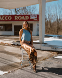 Red Lip Reckless Satin Skirt