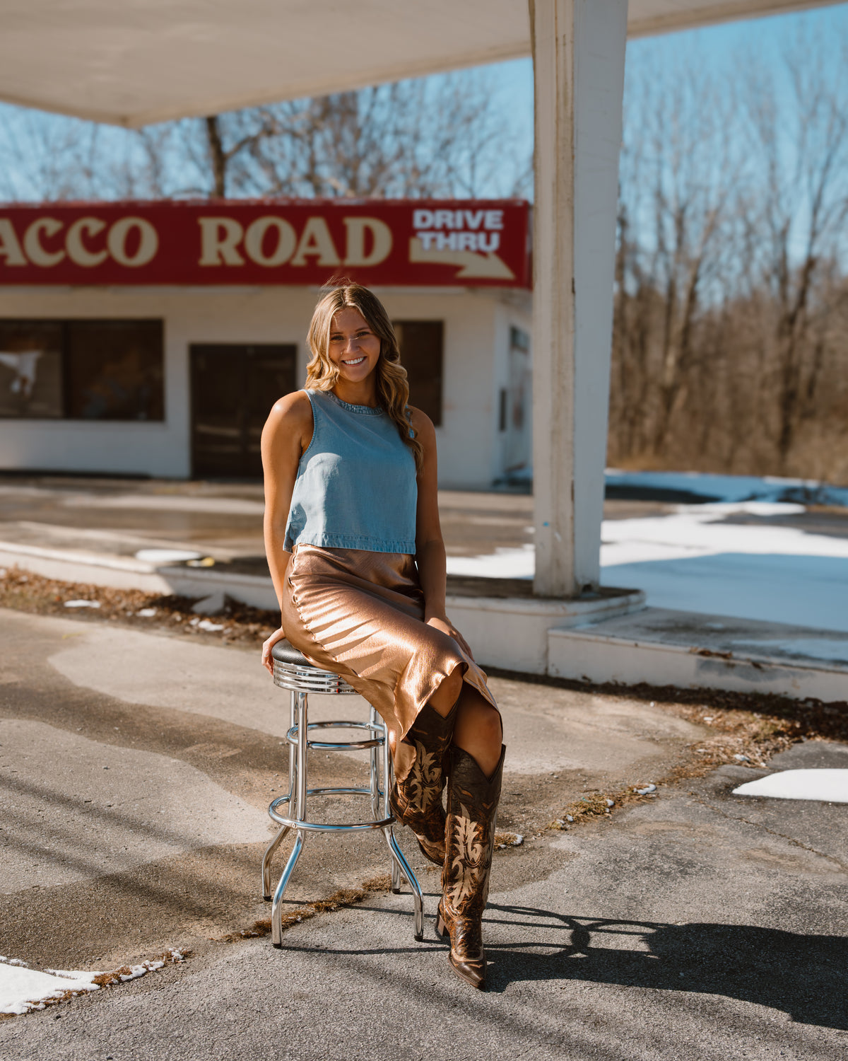 Red Lip Reckless Satin Skirt