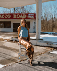 Red Lip Reckless Satin Skirt