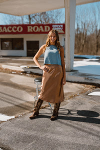 Red Lip Reckless Satin Skirt