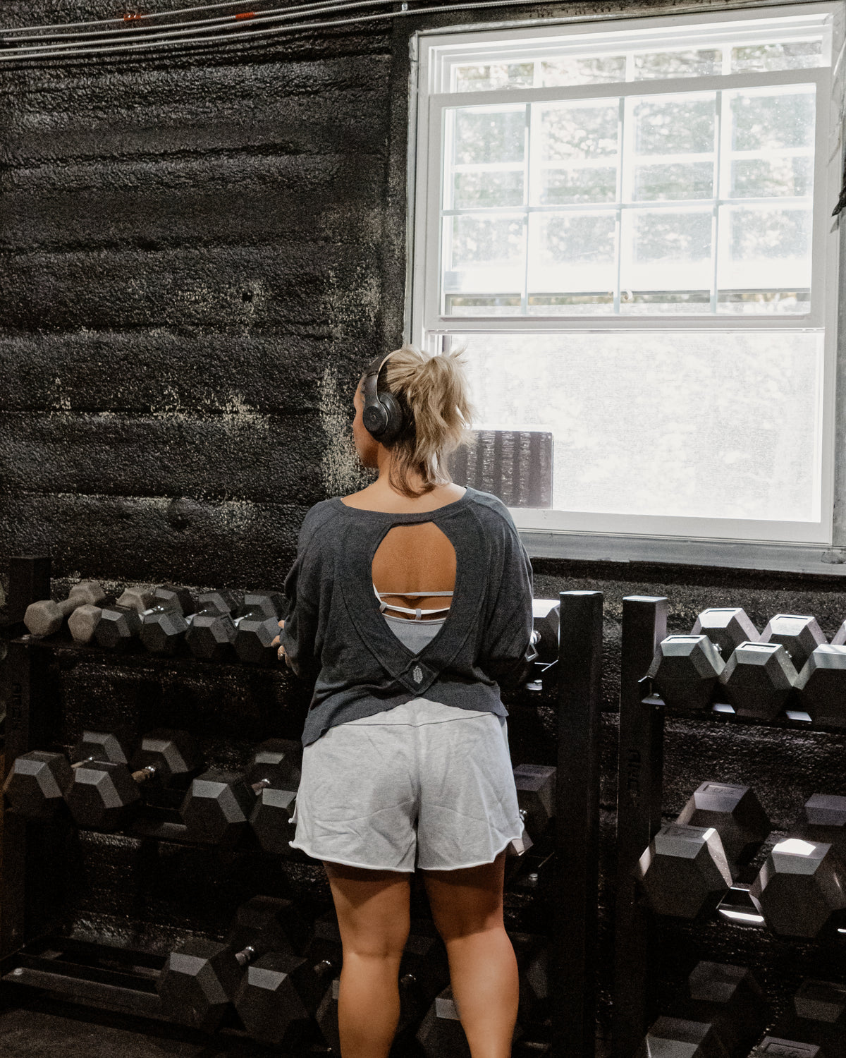 Free People Knockout Shorts in Grey