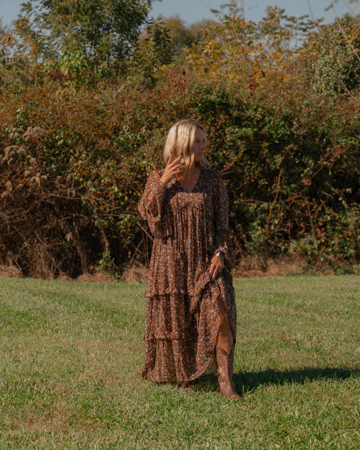 Pressed Petals Tunic Midi Dress