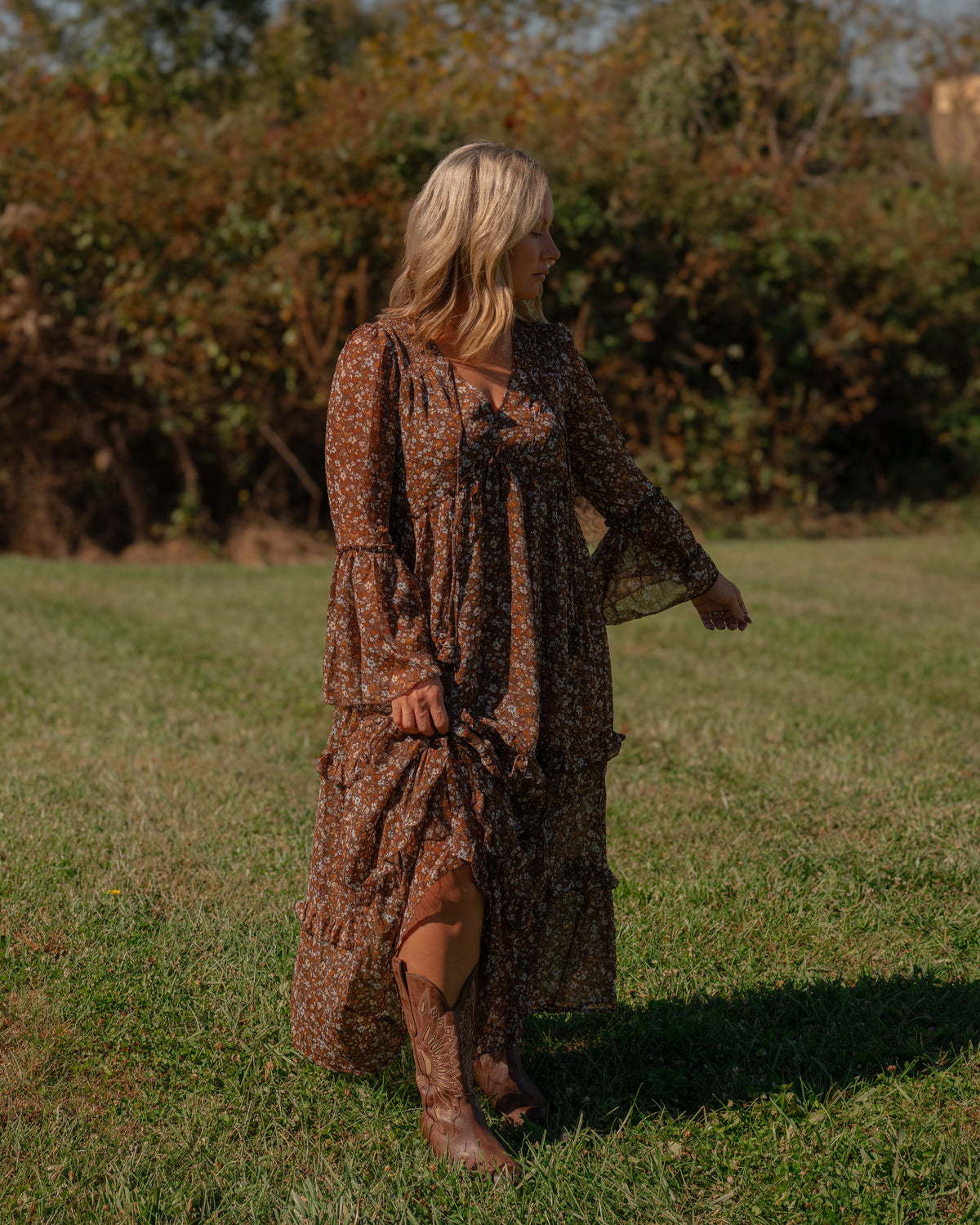Pressed Petals Tunic Midi Dress