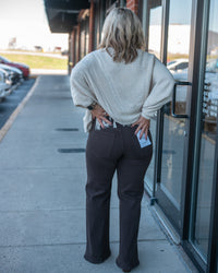 Good American Good Waist Palazzo Ankle Jeans in Espresso