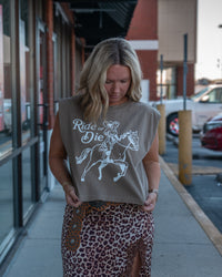 Ride or Die Muscle Tee - Cocoa