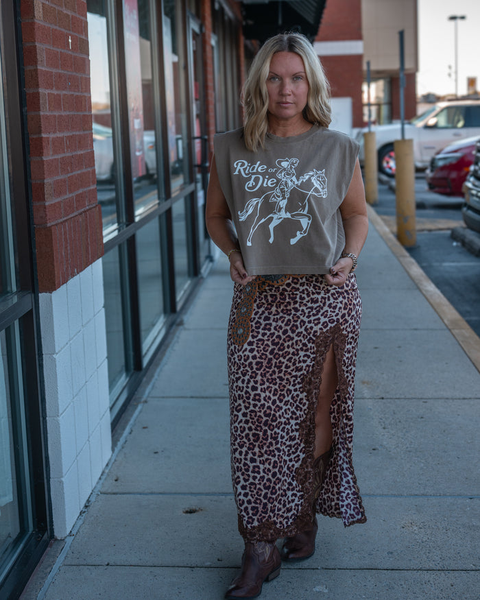 Ride or Die Muscle Tee - Cocoa