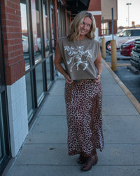 Western Cheetah Lace Skirt