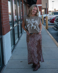 Western Cheetah Lace Skirt