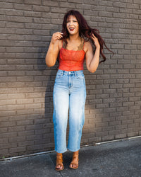 Free People Love and Lace Cami in Aged Coral