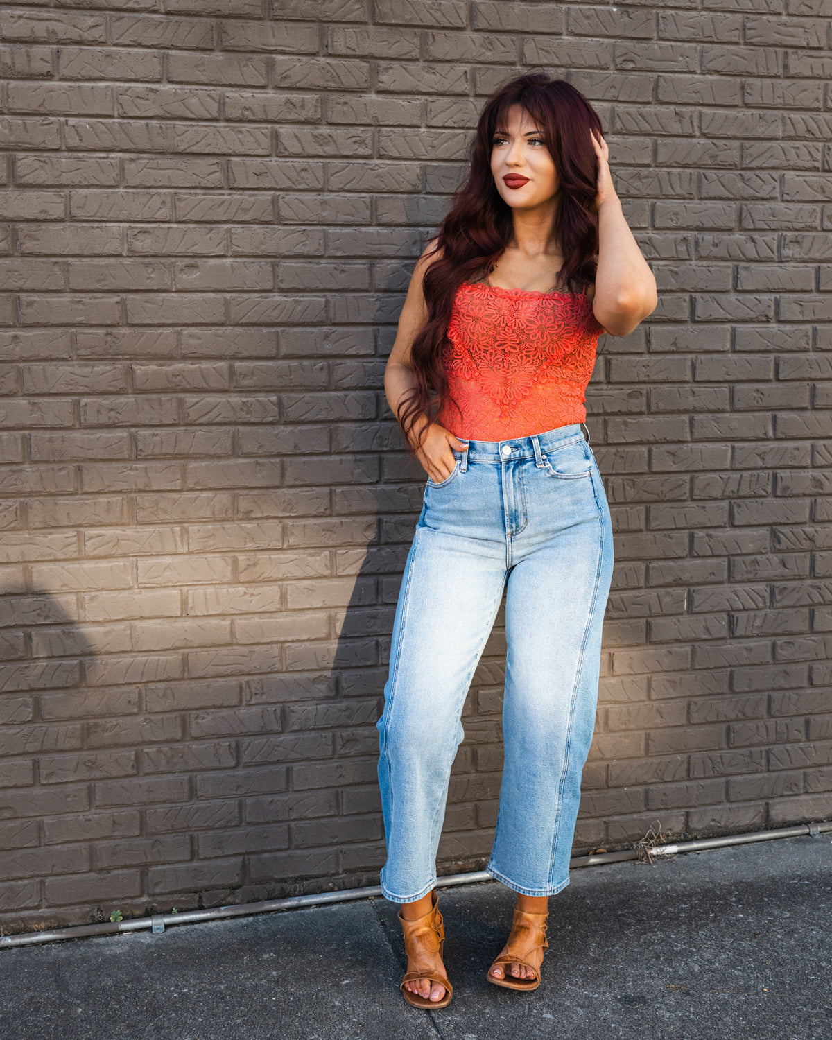 Free People Love and Lace Cami in Aged Coral