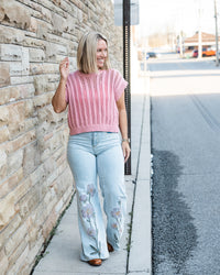 Peony Pop Short Sleeve Sweater