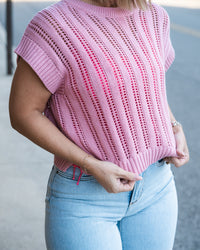 Peony Pop Short Sleeve Sweater