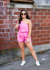 Hibiscus Cold Shoulder Romper