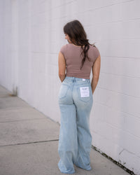 Free People Sunfade Clean Lines Baby Tee in Chocolate Malt