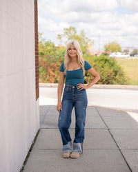 Free People Sunfade Clean Lines Baby Tee in Lost Lagoon