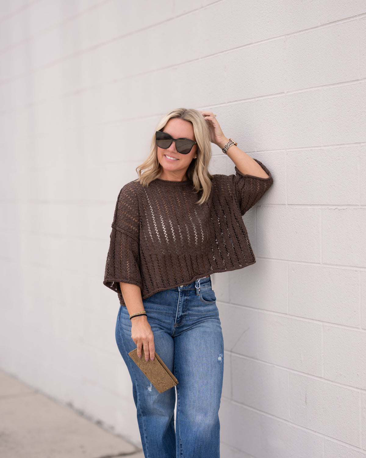 Pointelle Knit Sweater