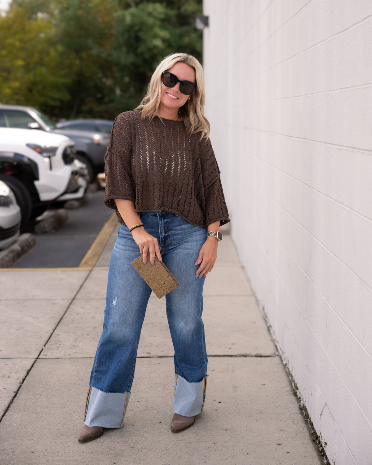 Pointelle Knit Sweater