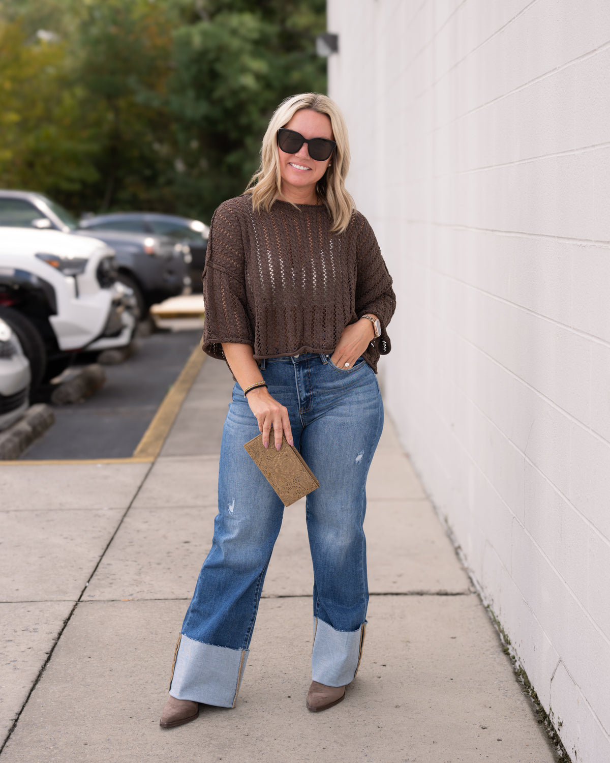 Pointelle Knit Sweater