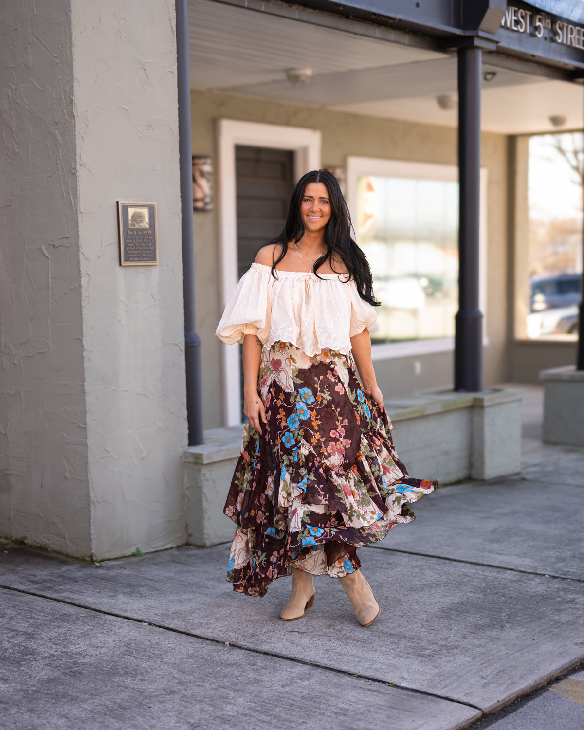 Free People Palermo Villa Chiffon Maxi Skirt