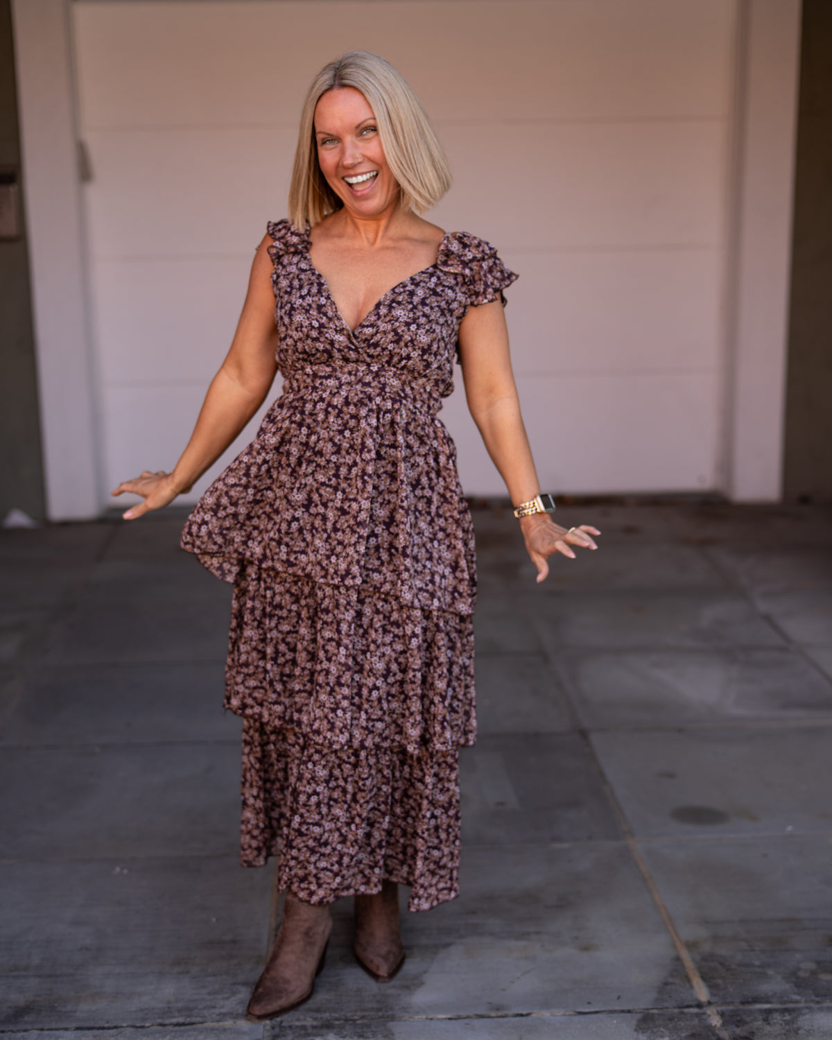 Sunset Meadow Maxi Dress M