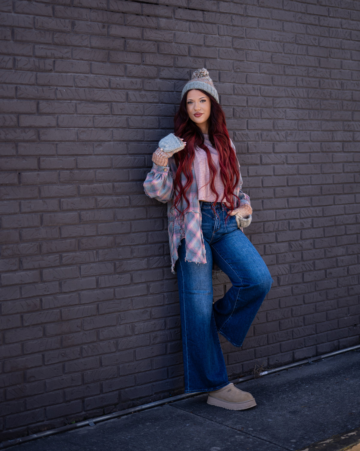 Magical Mineral Washed Plaid Button Up