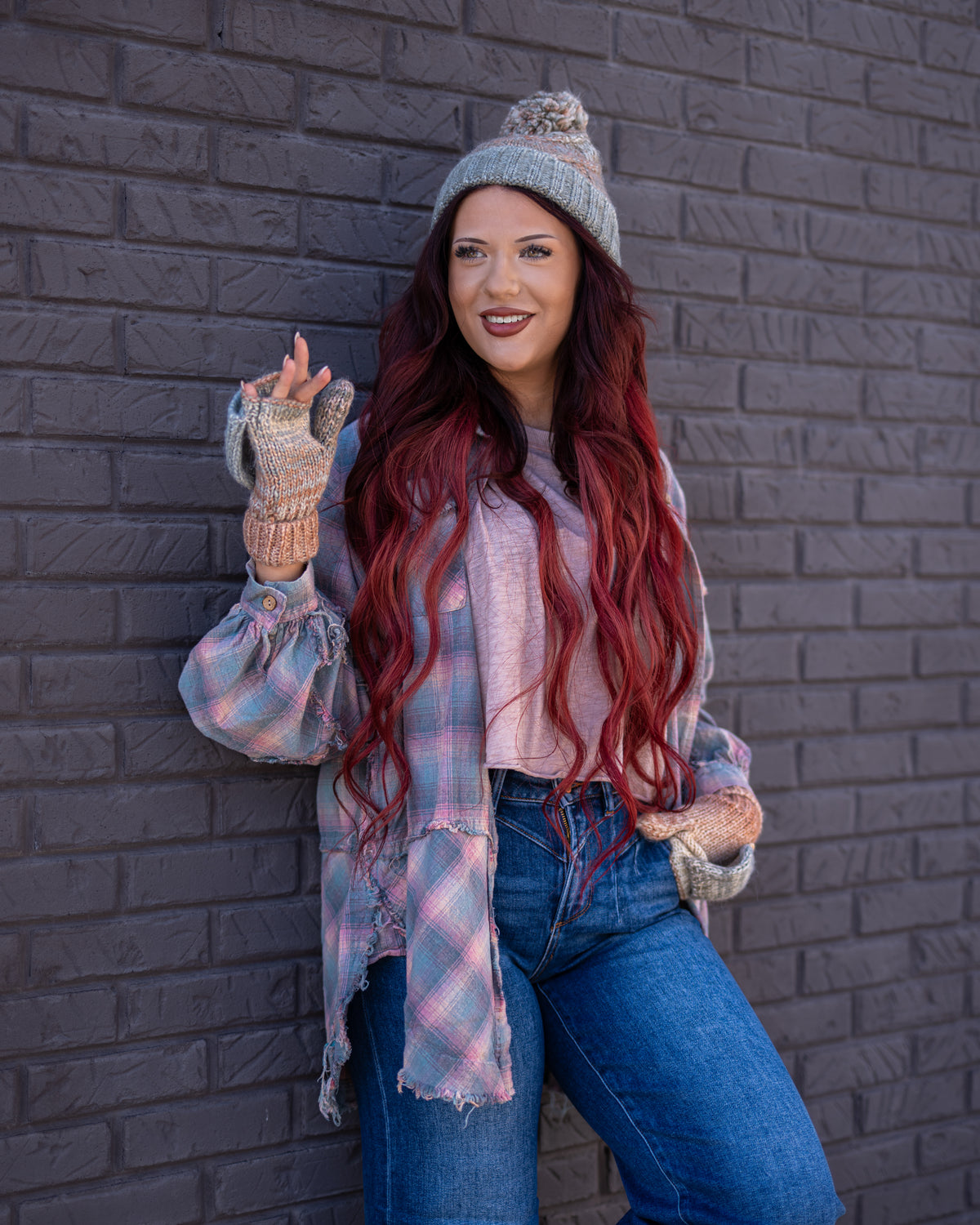 Magical Mineral Washed Plaid Button Up