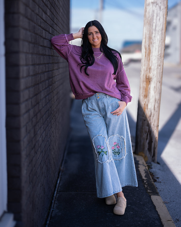 Free People Palm Springs Pullover Damson