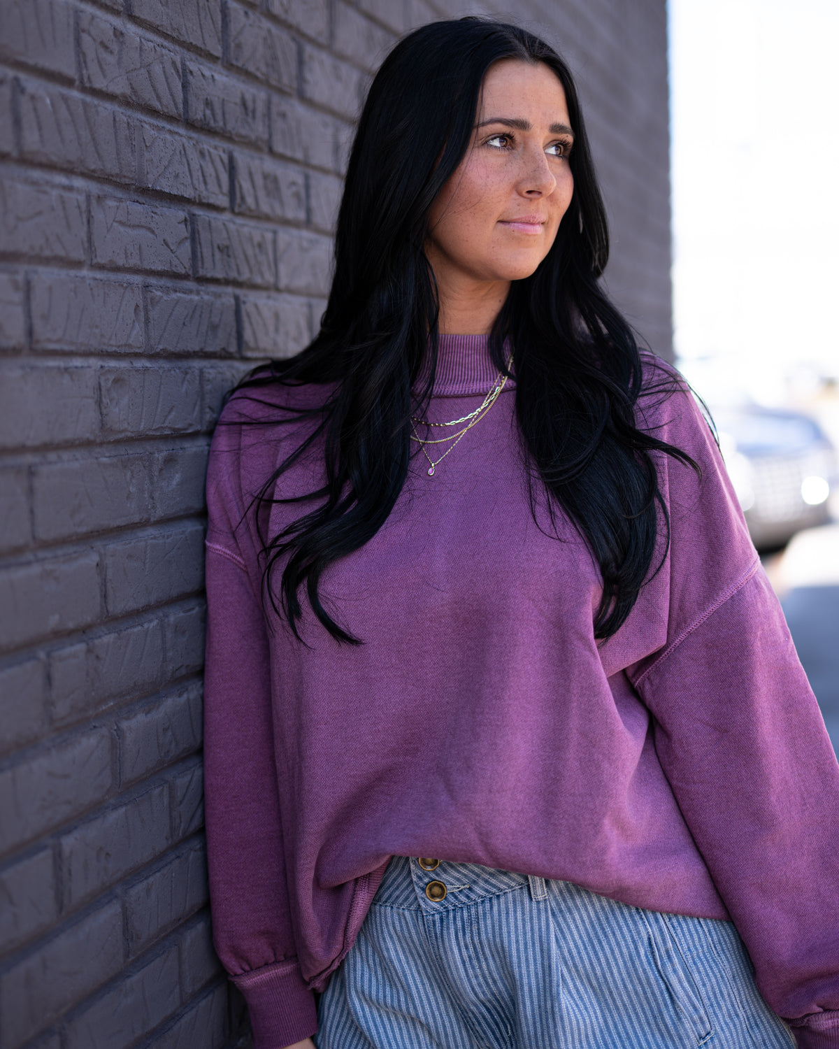 Free People Palm Springs Pullover Damson