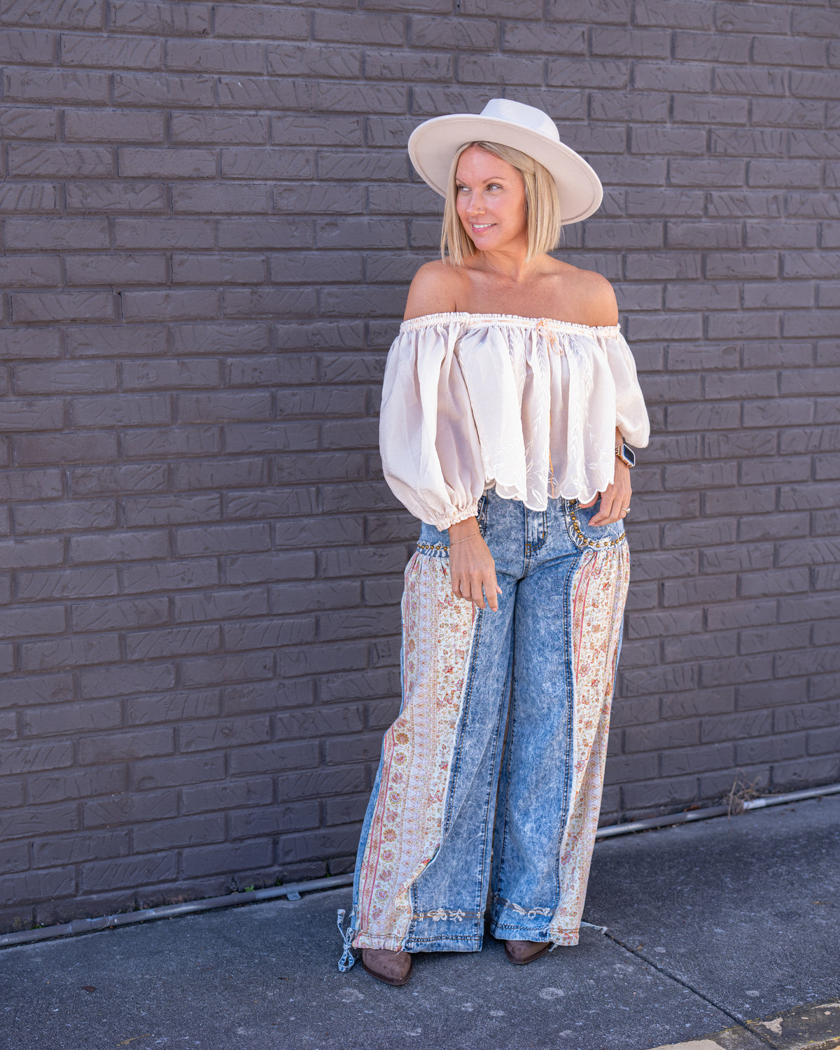 Burnt Bloom Boho Wide Leg Pants