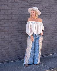 Burnt Bloom Boho Wide Leg Pants