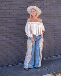 Burnt Bloom Boho Wide Leg Pants