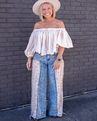Burnt Bloom Boho Wide Leg Pants