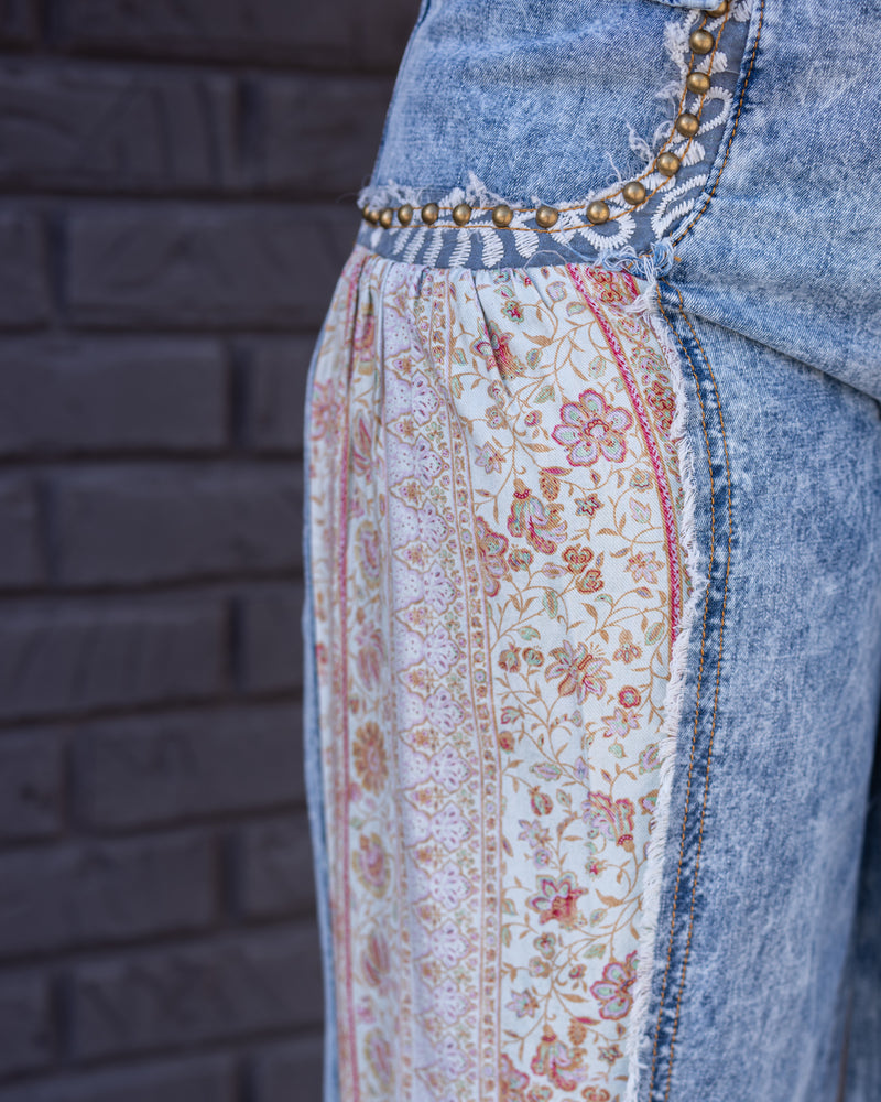 Burnt Bloom Boho Wide Leg Pants