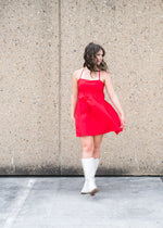 Red Poplin Mini Dress