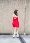 Red Poplin Mini Dress