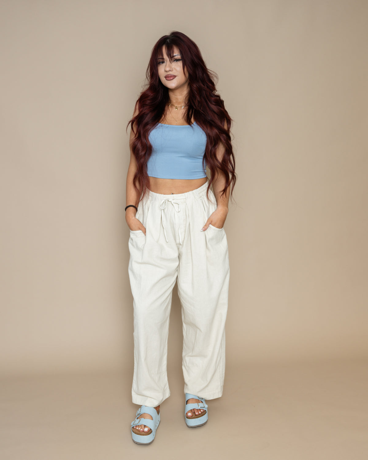 Free People Chambers Laidback Pull On Pants in Summer Sand